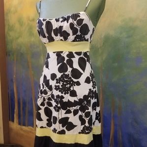 White/Black/Yellow spaghetti strap, sundress